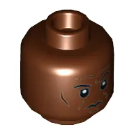 Minifig Head Mace Windu, Forehead Lines, Cheek Lines and Chin Dimple Print [Hollow Stud]