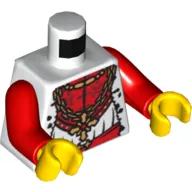 Torso Robe, Gold Chain with Cross and Fur Trim Print (King), Red Arms, Yellow Hands