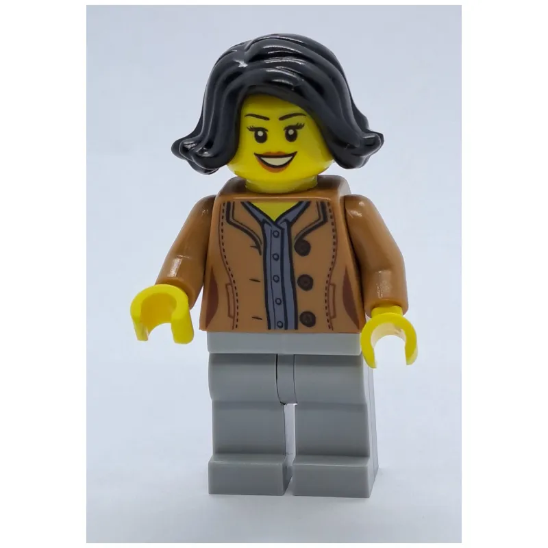 Woman, Medium Nougat Jacket, Light Bluish Gray Legs, Black Hair