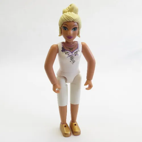 Belville Figure Fixed Elbows, Female, Light Yellow Hair, White Top with Purple Flower Neckline