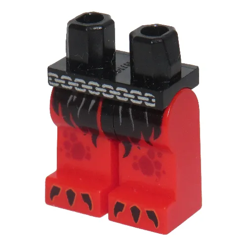 Hips and Red Legs with Chain Belt, Fur, Claws