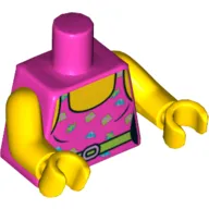 Torso, Tank Top with Colorful Decorations Print (Eighties Style Gym Clothes), Yellow Arms and Hands