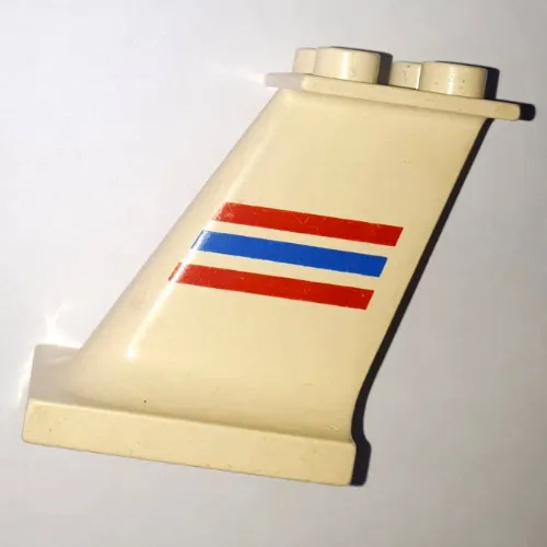 Duplo Airplane Tail with Red and Blue Stripes Print