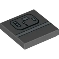 Tile 2 x 2 with White Stripe and Rectangles (Gonk Droid) Print