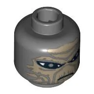 Minifig Head Shahan Alama, Large Thin Eyes, Tan Skin Print [Blocked Open Stud]