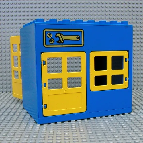 Duplo Building 6 x 8 x 6 with Front Door and Window and Rear Double Door Openings, with Wrench and Nuts Print