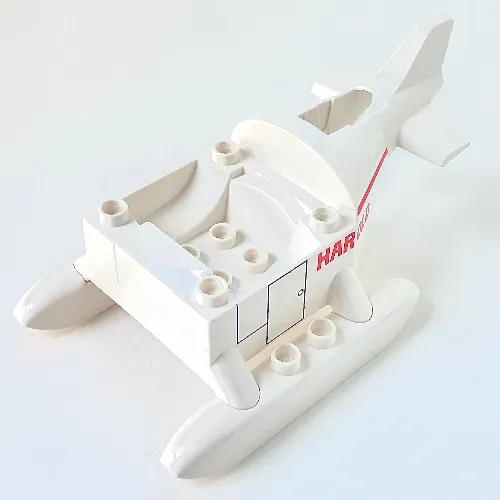Duplo Helicopter Base 6 x 11 x 3 with Skids - Tail with Integrated Narrow Winch Holder 'HAROLD' Print