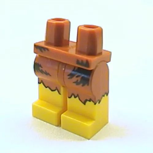 Hips and Yellow Legs with Dark Orange Animal Skin Loincloth with Black Markings Caveman Print