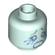 Minifig Head Banshee, Dark Bluish Gray Eyebrows, Tears, Open Mouth