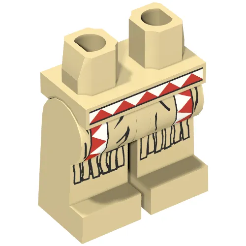 Hips and Tan Legs with Indians Red/White Triangles, Fringe Print