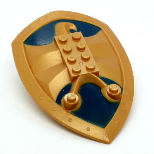 Large Figure Shield, 2 x 4 Brick Relief, Jayko Hawk with Dark Blue Print