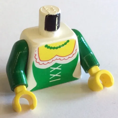 Torso Forestman Green Corset and Necklace Print (Reissue Version), Green Arms, Yellow Hands