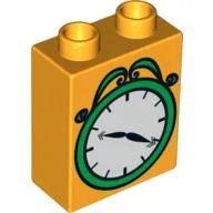 Duplo Brick 1 x 2 x 2, with Clock Print