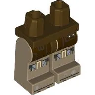 Hips and Dark Tan Legs with Dark Brown Shorts/Skirt, Silver/Tan Droid Paneling print