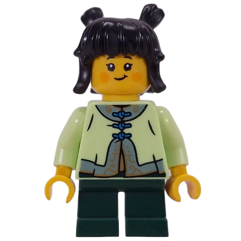 Kid, Yellowish Green Torso, Dark Green Legs, Black Hair