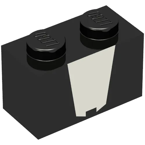 Brick 1 x 2 with White Shape Print (Venom)