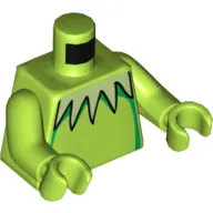 Torso Yellowish Green Collar, Green Shadow Print, Lime Arms and Hands