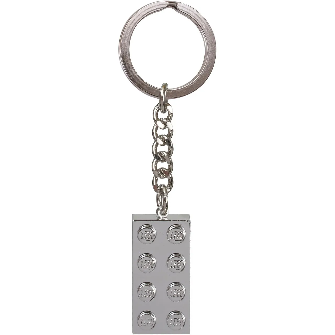 Chrome Silver Brick Key Chain