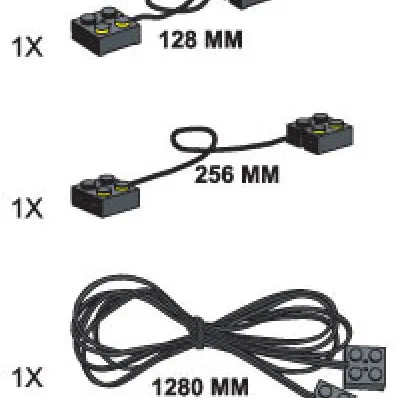 9-Volt Connecting Leads (One each of 128mm 256 mm 1280 mm)