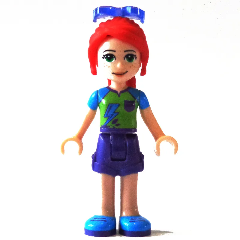 Mia - Lime/Azure Top, Dark Purple Skirt