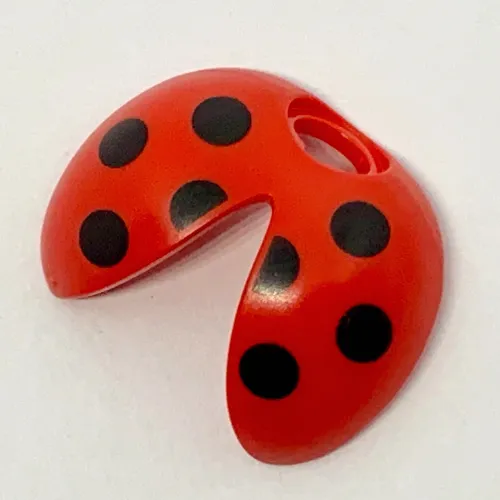 Minifig Neckwear Ladybug / Ladybird Wings with Black Spots Print