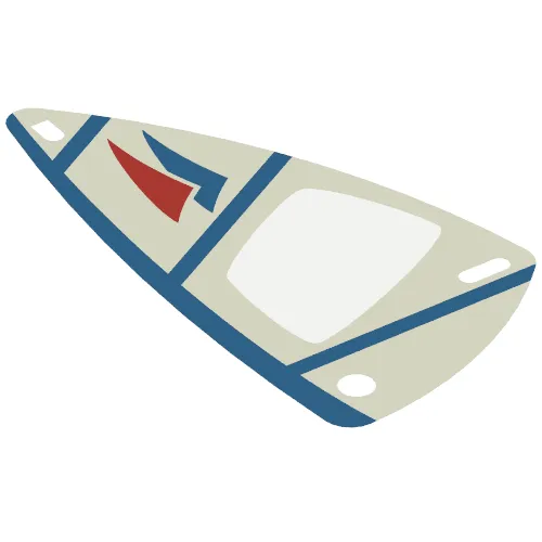 Sail, Triangular, 6 x 12 with Blue Lines and Red & Blue Triangle Print