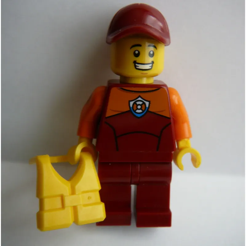 Coast Guard, Dark Red Wetsuit, Dark Red Cap, Yellow Life Vest