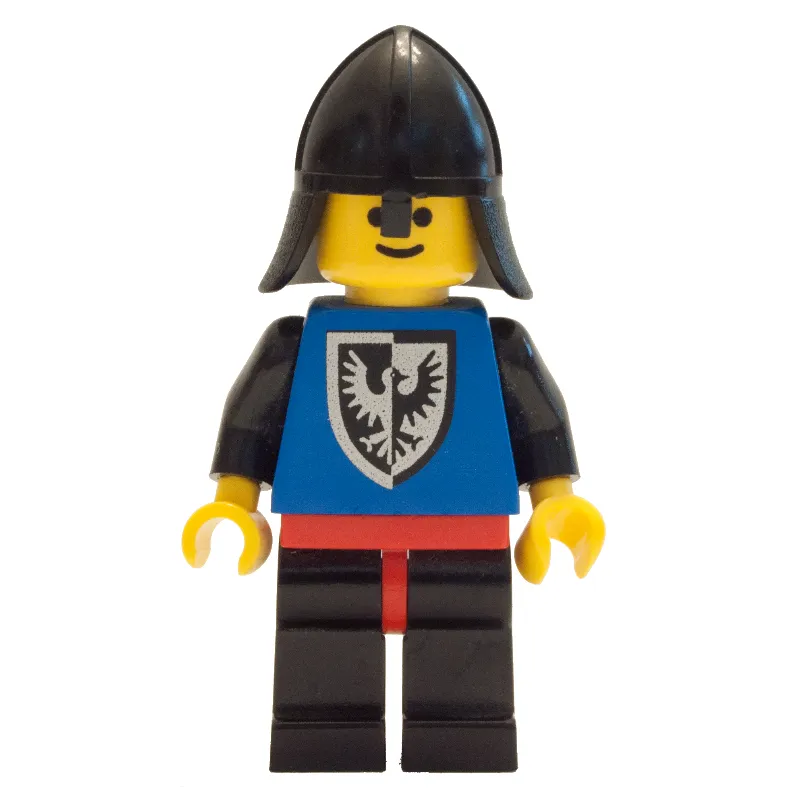 Knight (Black Falcon) - Black Legs, Red Hips, Rounded Shield, Neck-Protector
