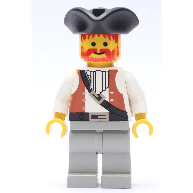 Pirate - Brown Vest, Light Gray Legs, Black Tricorne