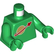 Torso Classic Space Logo High on Torso Print, Inside with Ribs (second reissue), Green Arms and Hands