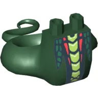 Lower Body with Tail, Lime and Red Scales Print