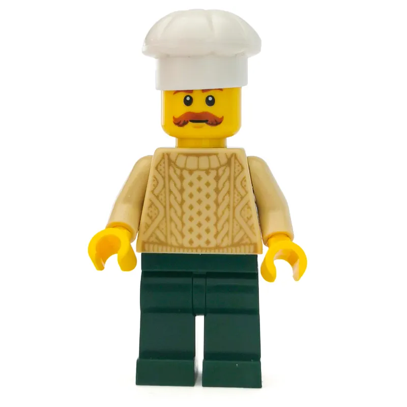 Chef, Tan Sweater, Dark Green Legs, Moustache