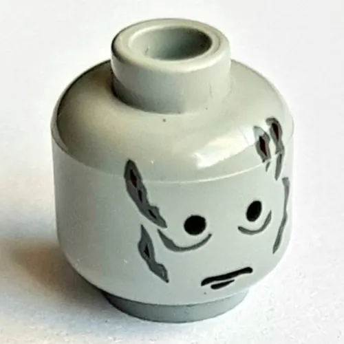 Minifig Head Darth Vader, Scars Gray Left & Right, No Eyebrows Print