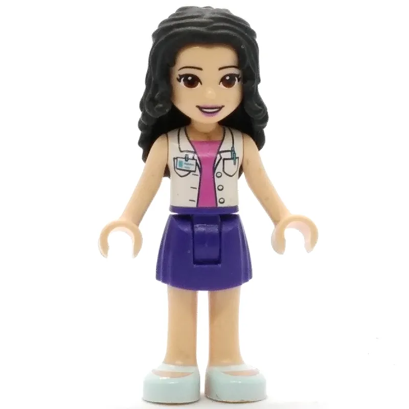 Emma - White Jacket, Dark Purple Skirt