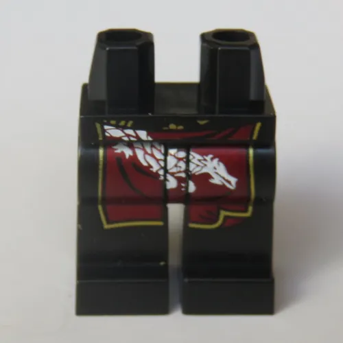 Hips and Black Legs with Dark Red Apron, White Dragon