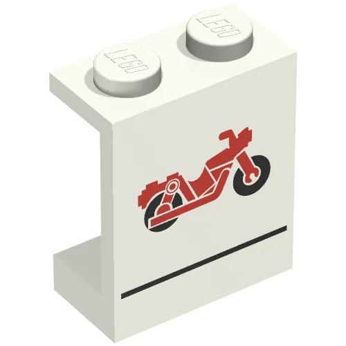 Panel 1 x 2 x 2 with Red Motorcycle Print [6699]