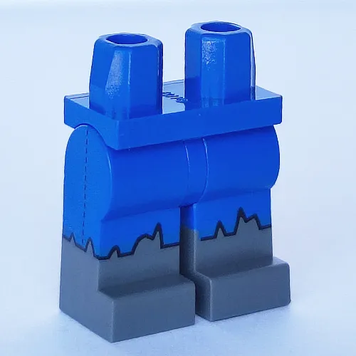 Hips with Blue Legs and Dark Bluish Gray Boots Pattern with Blue Torn Jeans print