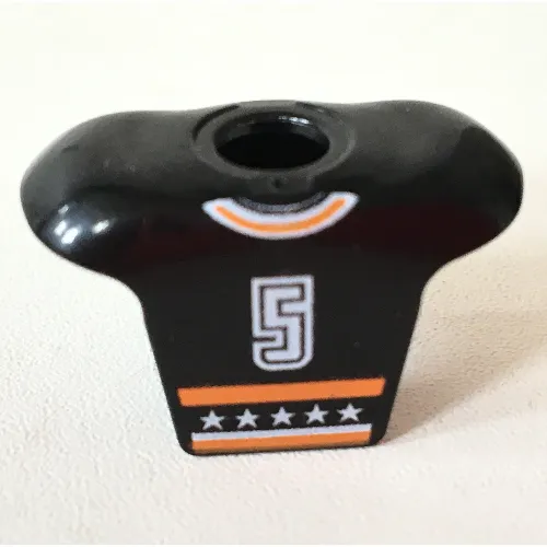 Minifig Neckwear Sports Hockey Body Armor with NHL Logo and White '5' Print