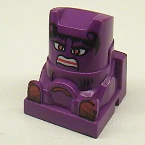 Racer Driver Head, Brick Special 2 x 2 Square, Red Eyes, White Teeth, Black Hair (Loopin)