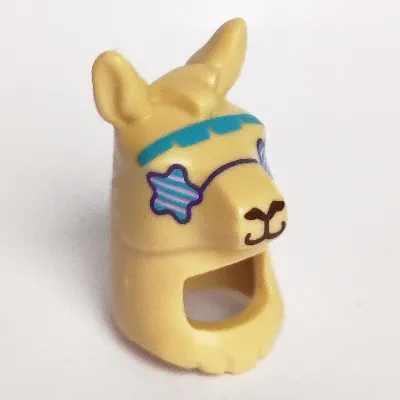 Costume / Mask, Llama Head with Blue and White Star Glasses Print