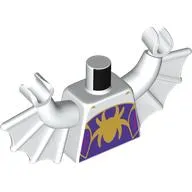 Torso Bat with Vestigial Minifig Arms, Gold Spider On Dark Purple Field Print