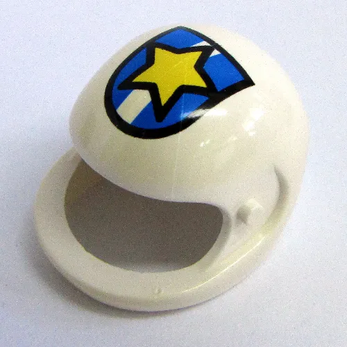 Technic Figure Helmet with Police Yellow Star on Blue/White Shield