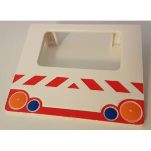 Duplo Van Type 2 Rear Door with Taillights and Red Stripes Print