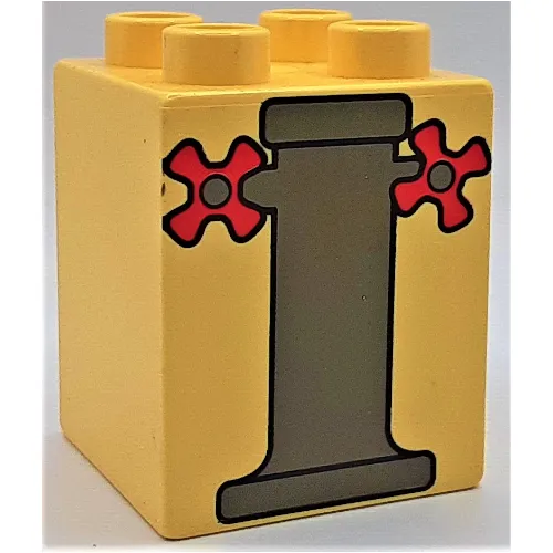Duplo Brick 2 x 2 x 2 with Pedestal and Faucet Handles Print