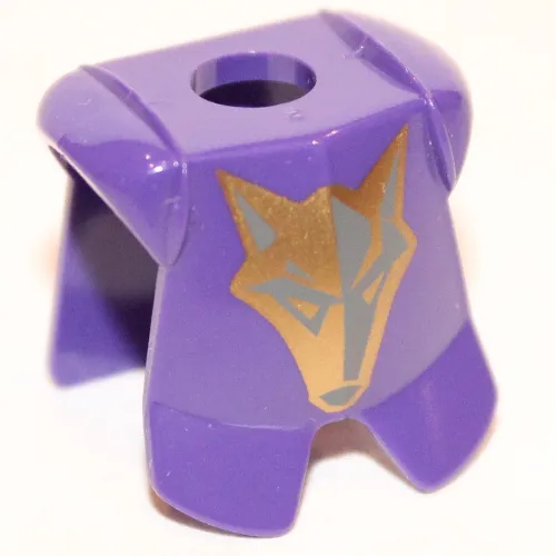 Minifig Neckwear Armor Breastplate with Leg Protection, Danju Gold Wolf Print