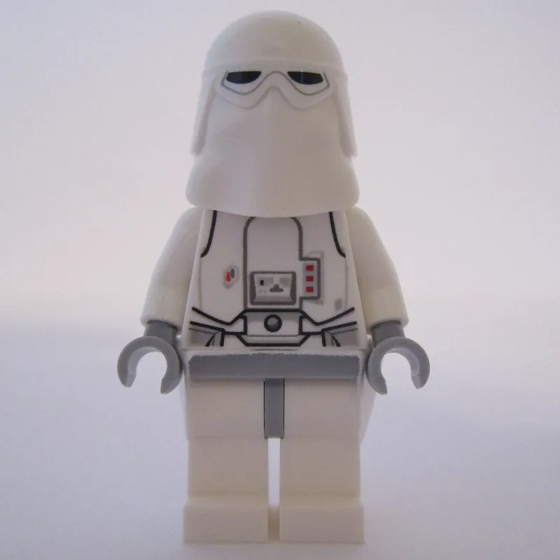 Snowtrooper, Light Bluish Gray Hips, Neck Bracket with Printed 1 x 1 Tile and 1 x 1 Plate with Clip Light, Kama
