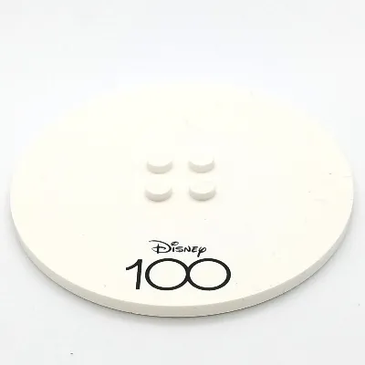 Plate Special Round 8 x 8 with 2 x 2 Center Studs with Disney 100 Print