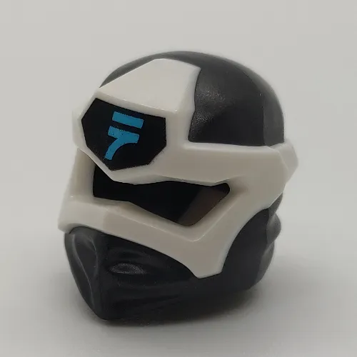 Wrap with Angular Mask White, and Medium Azure Asian Symbol on Black print