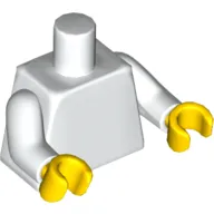 Torso with Pink Sun with Face / '2011 The LEGO Store Toronto, ON' on Back Print, White Arms, Yellow Hands