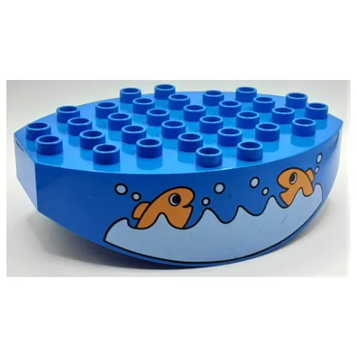 Duplo Base 8 x 6 with Round Bottom and Fish on Both Sides Print